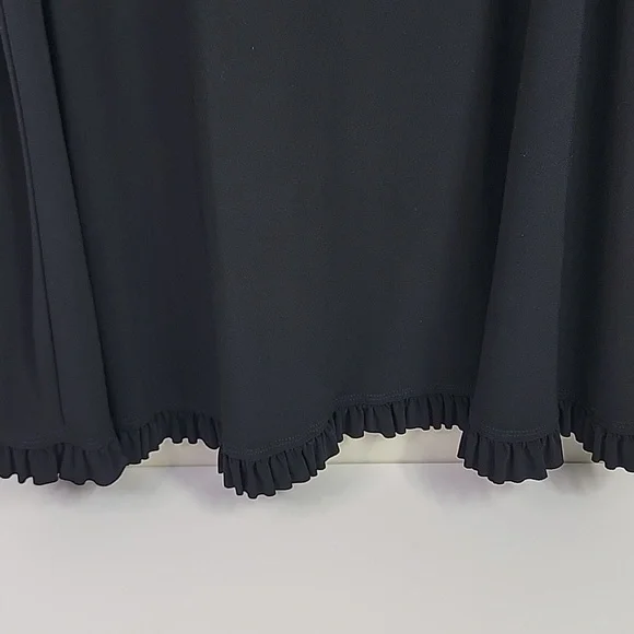 NIK AND NASH SLEEVELESS BLACK SLIP DRESS W/RUFFLES - Picture 3 of 7